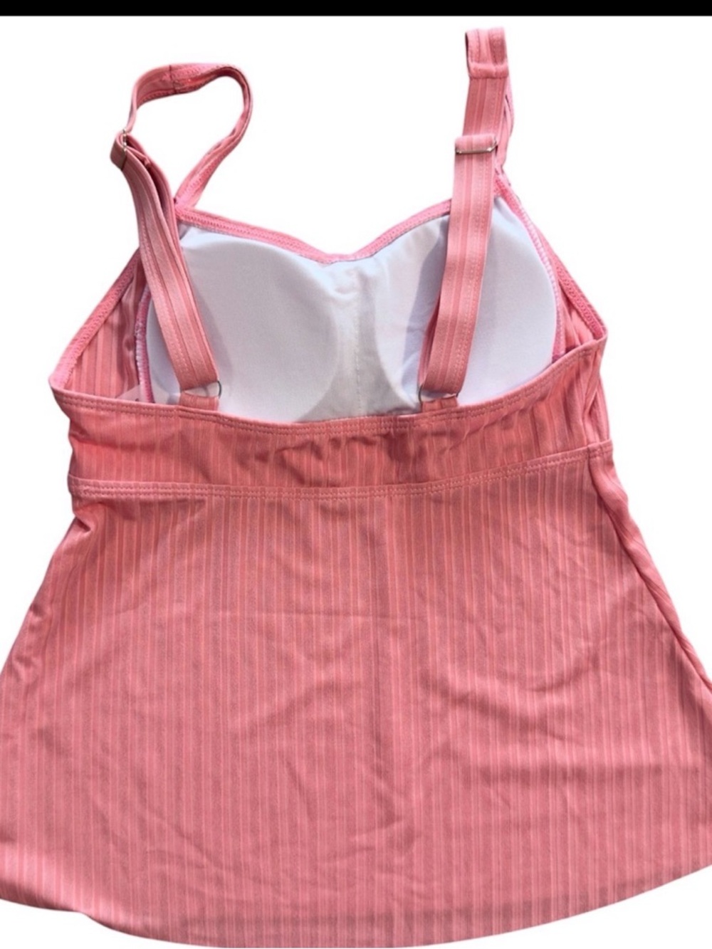 Pink Ribbed Tankini Top-Small - Picture 3 of 3
